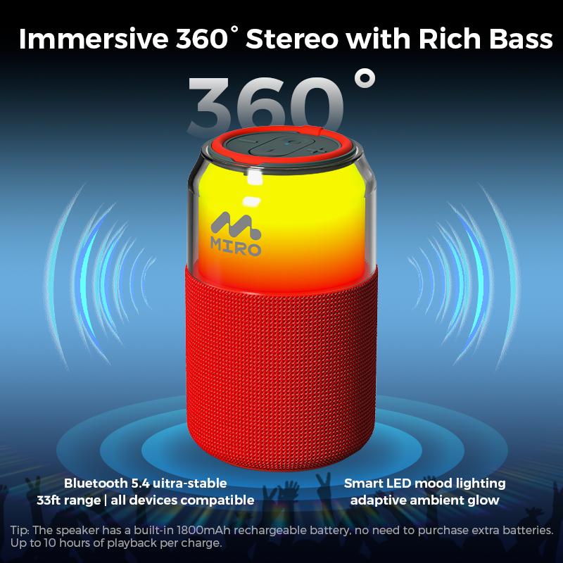 [P1 BUY 1 Get 1 ] Party Miro Soda Can Speaker – LED, TWS, 10Hr Playtime, Compact & Portable, Ideal for Parties, Travel, Outdoor Fun & Daily Use, Reliable Sound, Perfect Gift for Music Lovers & Holidays, Complimentary Shipping