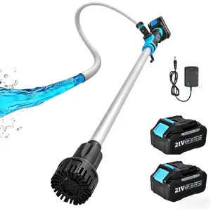 Cordless Stick Water Transfer Pump 720GPH 32FT  Included 2x4000mAh 21V  and Charger 90 Minutes Run Time  Water Pump 3/4" Outlet for Garden Farm Hot Tub Pool RV Boat Draining