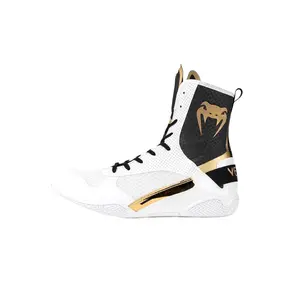 Venum Elite Boxing Shoes - White/Black/Gold
