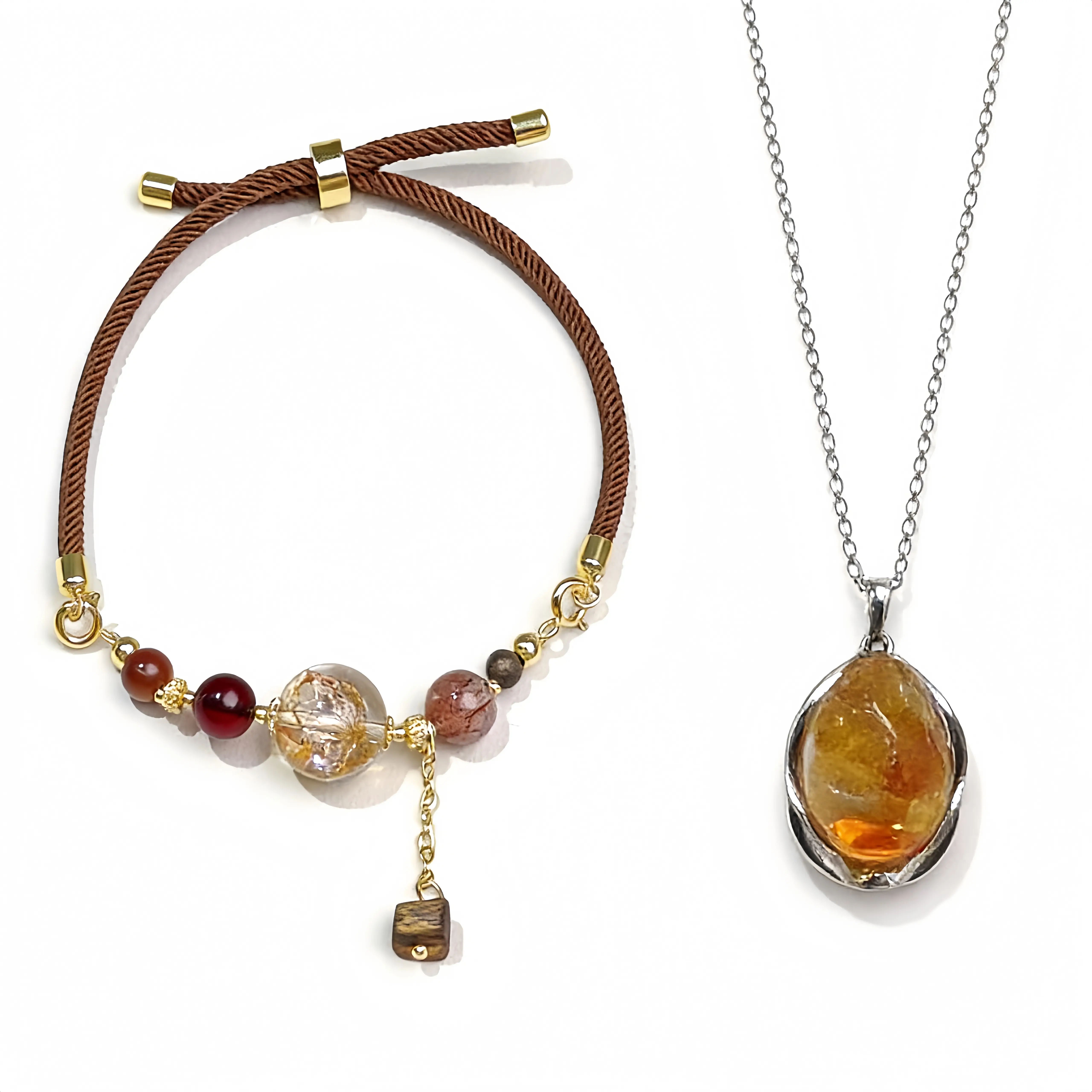 Wealth Hair Gel Crystal Pendant Bracelet Set Speci