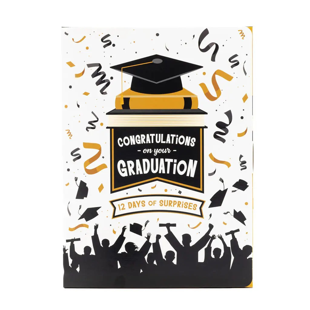 Set of 10 - Fill It Yourself Empty Graduation Gift Boxes with 10 White Internal Trays - 12 Day DIY Gift Box for Creative Gifting