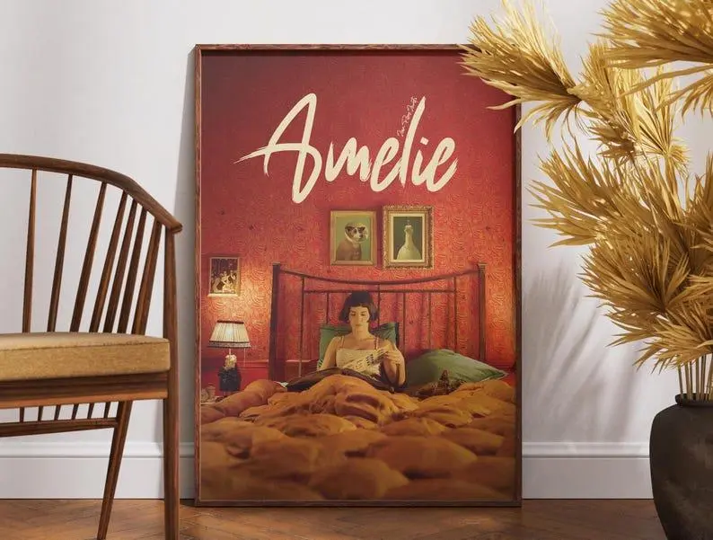 Amelie Poster, Retro Movie Poster, Vintage Art, Wall Art, Gift for Her, Home Decor