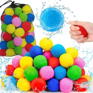 60pcs Reusable Water Balls, Soft Splash Toys for Outdoor Water Games, Beach Pool Party Supplies, Summer Fun and Family Activities, Outdoor Play
