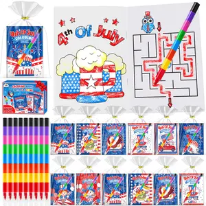 ZMLM 24 (4th of July) Coloring Books for Kids Party Favors