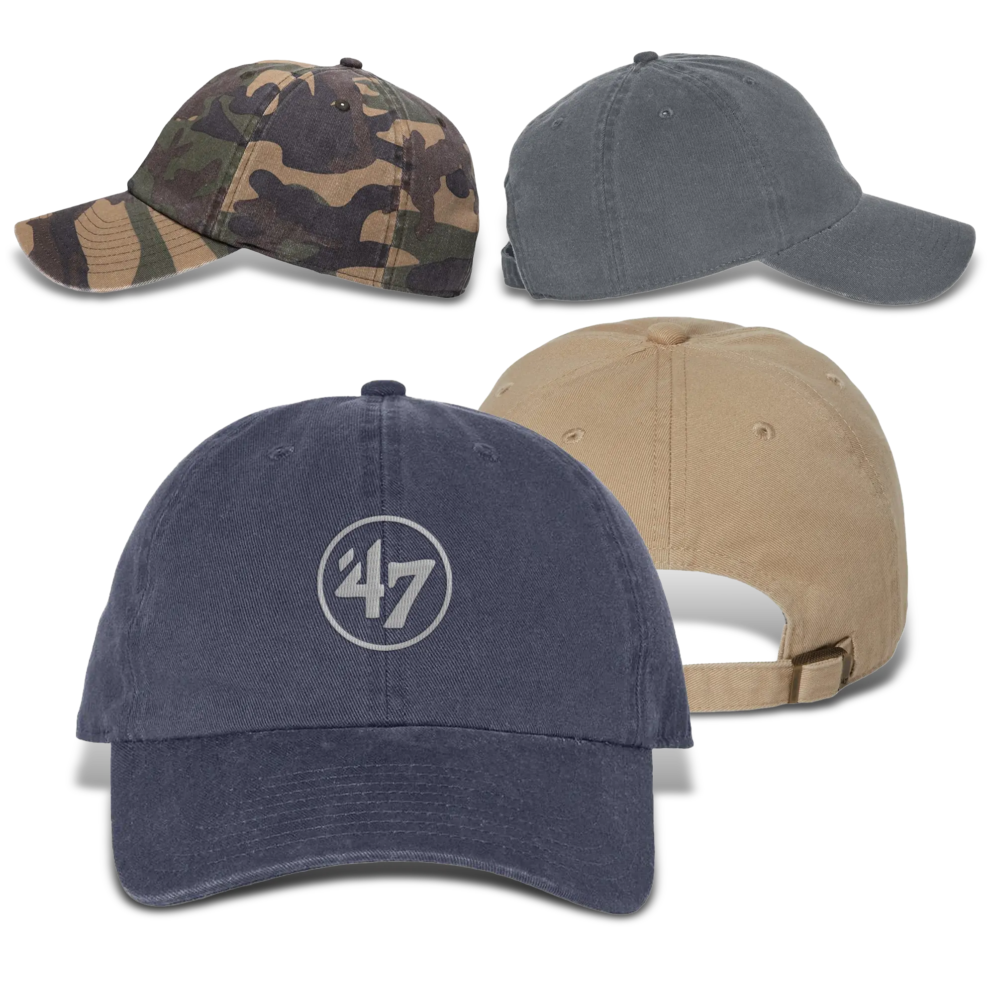 47 Brand Hats Casual Clean Up Cap with Embroidery. Personalized Popular Social Media Hat