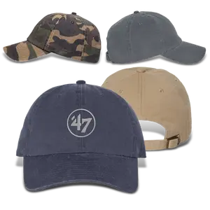 47 Brand Hats Casual Clean Up Cap with Embroidery. Personalized Popular Social Media Hat