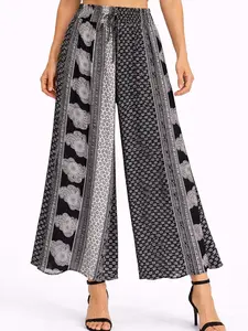 Boho Wide Leg Pants  | Pantalón Palazzo Estampado con Cintura Elástica