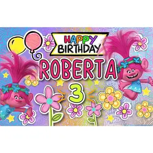 Personalized Party Banner Trolls 1