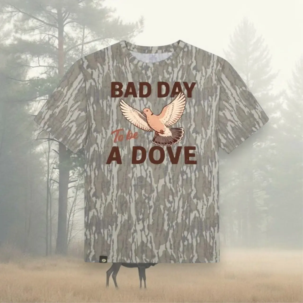 Dove Hunting Camo T-Shirt, Dove Season Graphic Tee, Bad Day Dove Hunting Shirt, Breathable Camouflage Outdoor Top, Casual Hunter Apparel, Women's Hunting Shirt, Waterfowl Hunter Gift