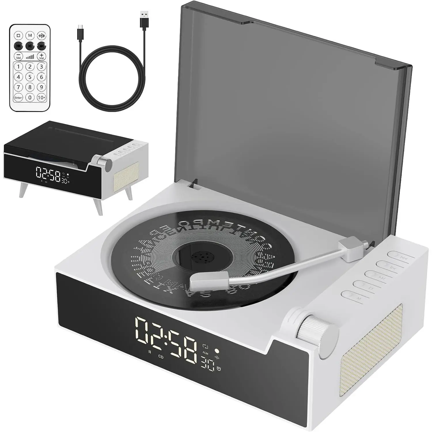CD Player Portable with Bluetooth, Rechargeable CD Players Retro ...