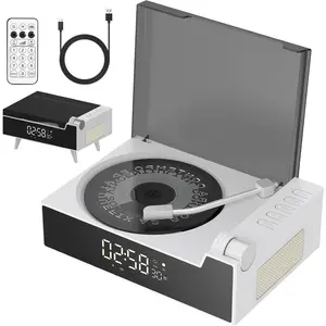 CD Player Portable with Bluetooth, Rechargeable CD Players Retro Suitcase CD Music Player with HiFi Speakers Desktop CD Player for Home Car Study Travel (White)