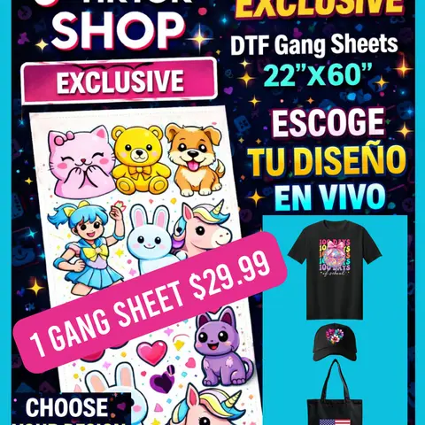 Exclusive DTF Gang Sheets - 22"x60", DIY Craft Decor Specialty DIY Supply for Toys & Hobbies Projects