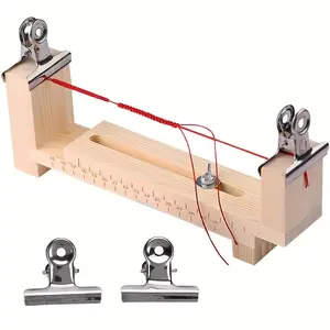 Wooden Paracord Bracelet Jig, Adjustable DIY Hand Knitting Wristband Jig with 2 Clamp, Necklace Bracelet Braiding Tool Kit, Knitting Supplies