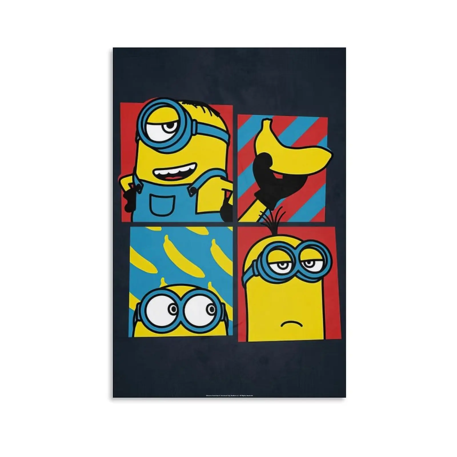 Minions Cartoon Canvas Wall Art Print, Funny Yellow Character Comic Poster, Colorful Animation Wall Decor for Bedroom, Living Room, Kids Room, Dorm, Game Room, Office, Gift for Cartoon Fans