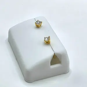 Moissanite Stud Earrings 925 Sterling Silver – Sparkling Round Cut - .25ct