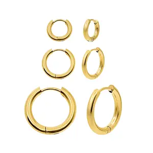 EVRY JEWELS Gold or Silver Plated Women's Hypoallergenic Cutie Thin Hoop Earrings