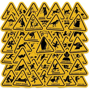 50 Humorous Warning Signs: Beware of Collision, Do Not Approach! Suitable for Scrapbooks, Diaries, Laptops, Water Bottles, Cars, Etc. A Gift with A Positive Message Based on Belief.