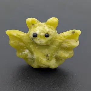 Free Standing Serpentine Bat Carving| about 1.28"High x 1.63"Wide| Halloween Decor