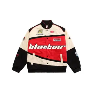 Varsity Jacket Motorcycle Jacket Men Racing Jacket Baseball Oversized Vintage Streetwear With Pocket
