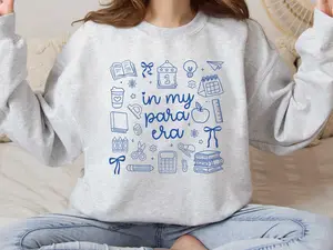 Doodle Para T-SHIRT / Sweatshirt : Teacher Aide Appreciation Gift for Paraprofessional, Classroom Teacher Assistant Sweater Cotton Fabric