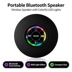 IPX6 Waterproof Bluetooth Speaker with Cool LED Light Show, USB Rechargeable, Hands-Free Calling, Bathroom-Friendly Shower Must-Have for Party Gifts & Home Supplies
