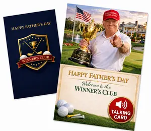 Trump Father’s Day Card with Audio "Welcome to the Winner’s Club" Funny Golf Talking Greeting Card with 30 Second Voice Message for Dad