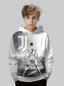 Ronaldinho Juventus Ronaldo 7 & Cygames Hoodie, Zebra Style Fitted Casual Wear, Perfect Gift for Fans, Spring Fall Season