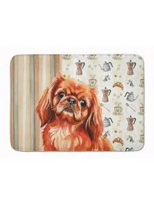 Carolines Treasures WDK7551RUG 19x27 in. Red Pekingese Animal-Inspired Art-Themed Cozy Cushioned Coffee Bar Memory Foam Kitchen Mat, Animal-Inspired Kitchen Rugs, Art-Themed Kitchen Rugs