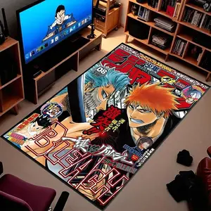 Bleachh Manga Cover Rug- Colorful Anime Floor Carpet- Washable Non Slip- Gaming Room