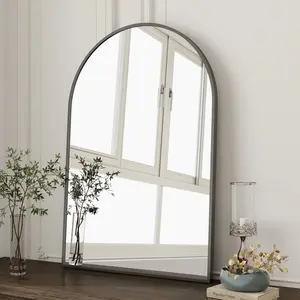 BEAUTYPEAK 5 size Bathroom Mirror Wall Vanity Arched Mirror, Black