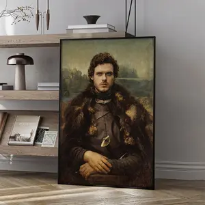 Robb Stark Wall Art Quirky Design for Modern Interiors 8x12 to 27x40 inches GOT Robb Mona Lisa Home Decor Poster