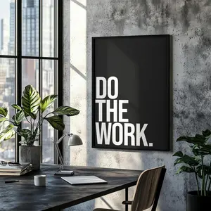 [UNFRAMED] Do The Work Motivational Poster, Discipline Success Quote Typography Wall Art for Home Office Gym Decor, Inspirational Print, Gift for Him
