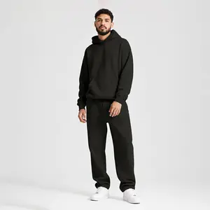GINGTTO Oversized Minimalist Hoodie&Straight Leg Sweatpants Set, 2 Piece Tracksuit ,Casual Hoodie Tracksuit Unisex Streetwear,Winter Warm Hoodie Athletic Outfits