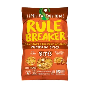 Rule Breaker Snacks Vegan Gluten Free | Pumpkin Spice Blondie Cookie Bites | Limited Edition | Plant-Based, Dairy, Nut, Soy, Allergen Free, Kosher | Soft-Baked School Snacks for Kids and Adults (Pack of 3)