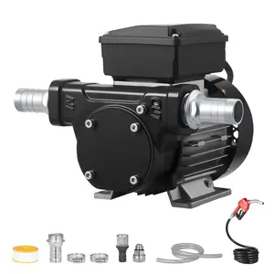VEVOR Fuel Transfer Pump 110V,  16 GPM 60 L/min, AC Electric Oil Transfer Pump for Diesel Kerosene Biodiesel, with Auto Fuel Nozzle & 2 Hoses, 45 ft/13.7 m Max Lift, for Vehicles, Construction Sites