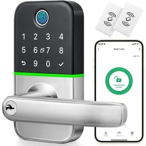 Keypad  Door Lock with Handle:  Keyless Entry Door Lock -  Lock for Front Door -  Door Lock with Keypad for Exterior Door - Deadbolt Lever Alternative - Easy Installation