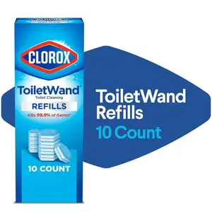 Clorox ToiletWand Toilet Cleaning Refills - 10 Disposable Scrubbing Pads Compatible with Toilet Wand System Preloaded with Disinfecting Cleaner