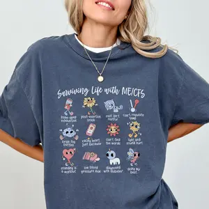 Comfort colors Surviving Life With Me Cfs Shirt Myalgic Encephalomyelitis Awareness Chronic Fatigue Syndrome Symptoms Mecfs Warrior Tee Spoonie Gift CF Serotonin Awareness YSerotAware