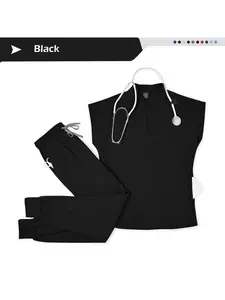 for Men's Work Solid Color Batwing Sleeve Scrub Set Lightweight Stretch For Staff Uniform