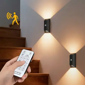 Motion Sensor Wall Light, 2000mAh Rechargeable Battery Operated Wall Sconces, 3 Color Temps, Dimmable, Wireless Magnetic Night Light with Remote,Timer, for Hallway, Stair, Bedroom, Living room, Bathroom