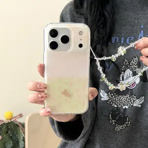 Floral Bear Case for Apple iPhone 17 Pro Max, Creative Fashion Aesthetic Phone Cover, Stylish Protective Case for iPhone 16 Pro Max, 15 Pro Max, 14 Pro, Accessories