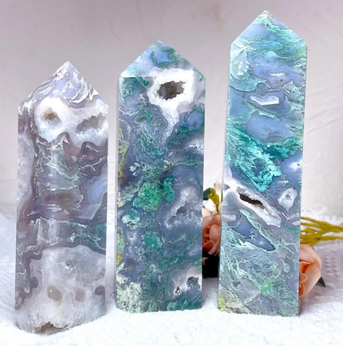Moss Agate Tower 1kg Moss Agate Tower 1kg