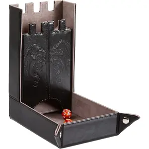 Forged Dice Co. Draco Castle Foldable Dice Tray and Dice Tower - Foldable DND Dice Tray and Dice Rolling Tray Tower - Perfect for Dungeons and Dragons RPG and Tabletop Gaming