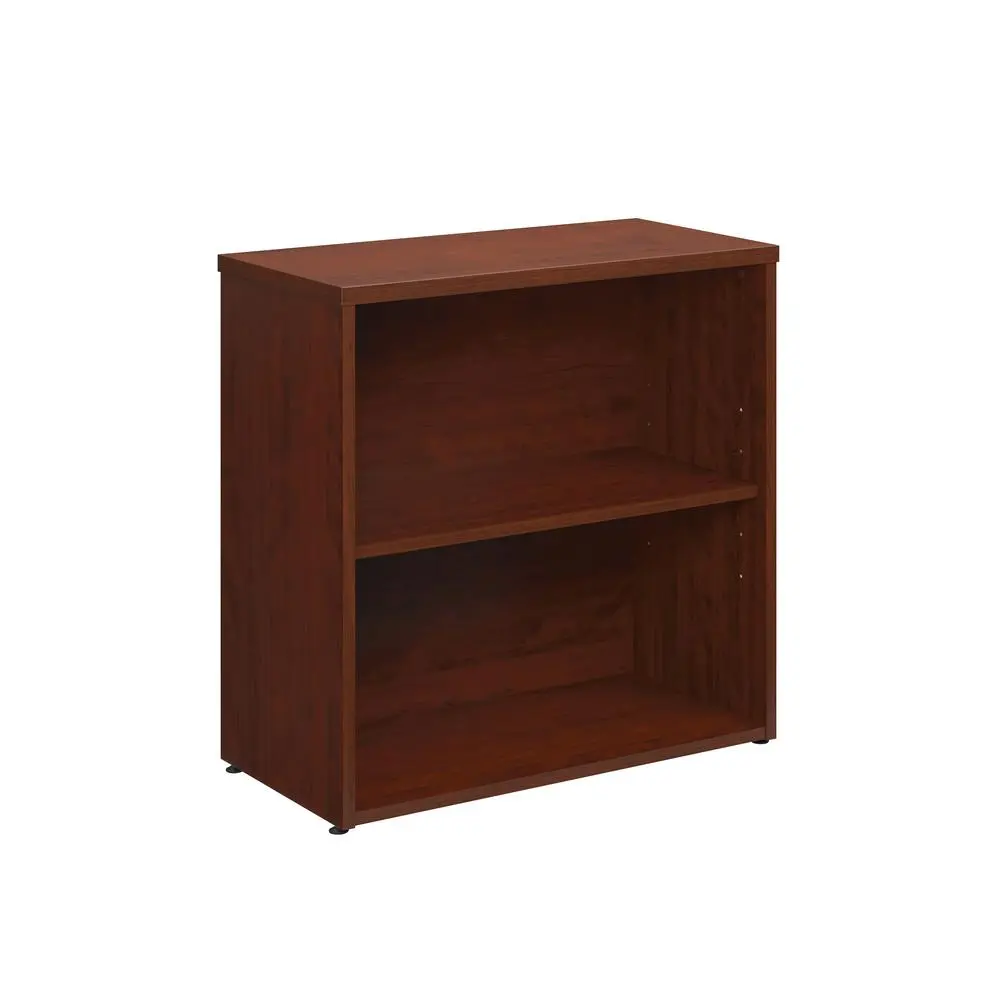 Affirm 2-Shelf Durable Freestanding Commercial Office Bookcase - Classic Cherry Finish, Ideal for Collectibles Storage, Office Inspo Decor