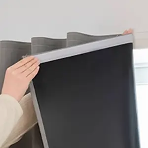 Modern Minimalist Polyester Curtains, Dustproof Insulated UV Protection, Self-Adhesive Velcro Installation, Living Room Bedroom Decor, Decoration Items