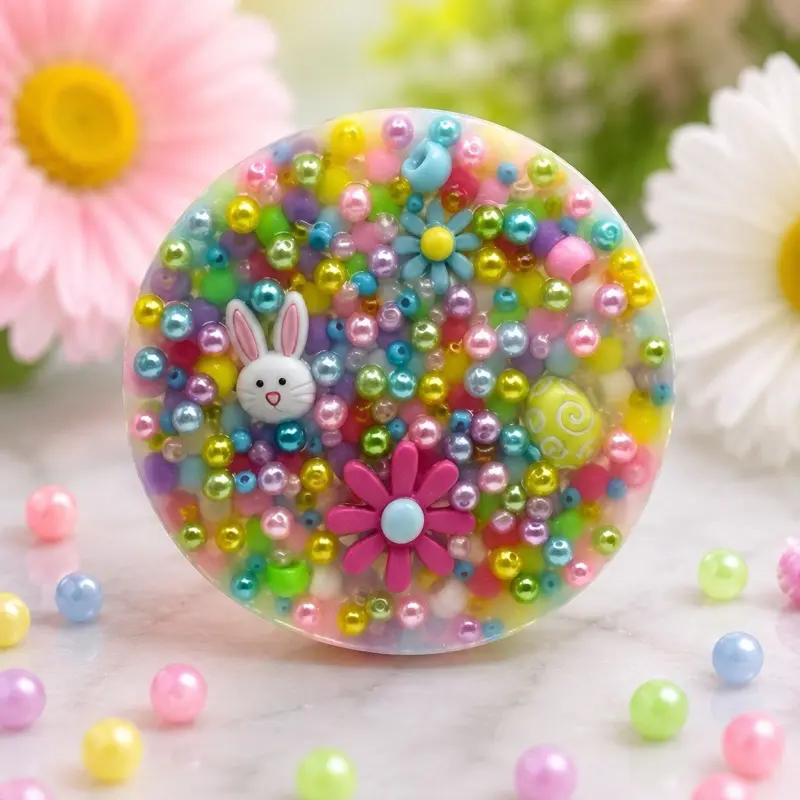 Easter Picky Pad Silicone Fidget Toy 4x4 Inch Skin Picking Tool for Stress Relief ADHD Anxiety Relief Sensory Toy for Kids Teens Adults