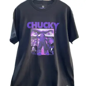 Chunky Graphic T-shirt Unisex - Black Tee with Chucky Design and Play Time Text