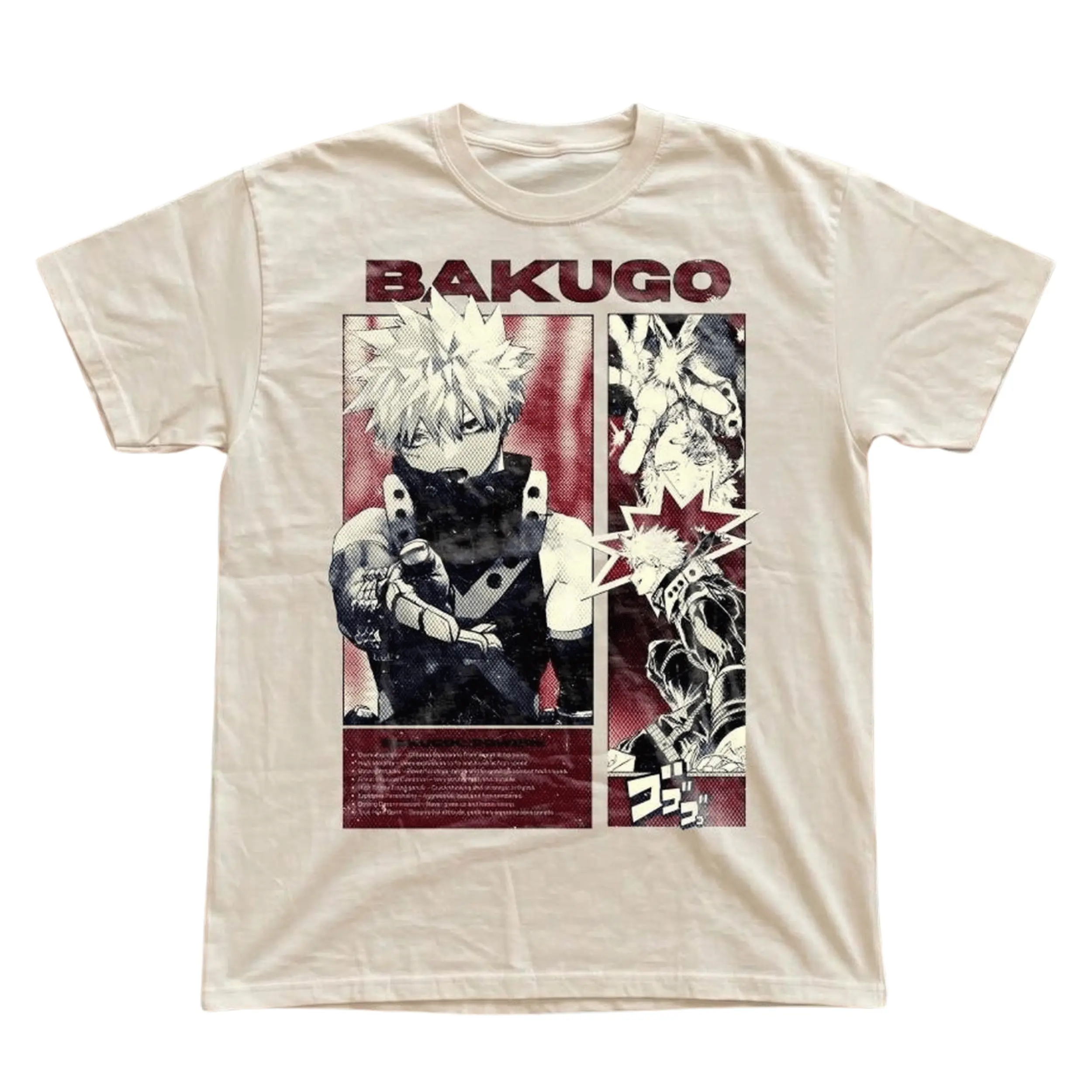 Gildan Men's and Women's T-Shirt, Vintage My Hero Academia Graphic Tee, Bakugo T-Shirt, Retro Aesthetic Shirt, Unisex Gift Manga Anime Shirt, Gothic Grunge Y2K Emo Scene Amity Affliction Style Clothes Menswear Womenswear Streetwear