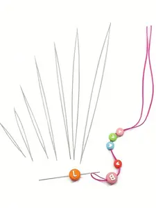 Stainless Steel Bead Tool Set, 15 Essential Tools Including Beading Needles, Large Eye Pins, Hollow Pins, Handmade Necklace Accessories