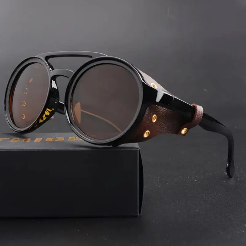 Unisex Vintage Round Frame Sunglasses, Stylish Sunglasses, Modern Trendy Sunglasses, Trendy Casual Sunglasses for Everyday Use, Street Style Sunglasses, Fashion Accessories for Outdoor Activities